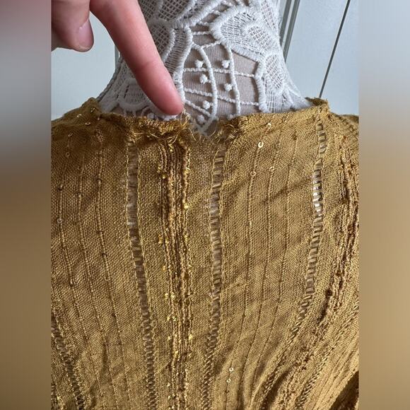Free People Sequin Day Dream Kimono Gold - Picture 10 of 12